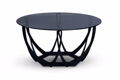 Couchtisch - Ø/H ca. 80x40 cm, Grau, Schwarz