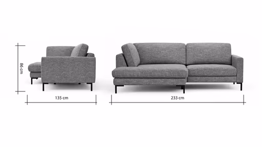 Ecksofa Oviedo - Ecke links mit 1,5-Sitzer, Stoff, Senfgelb