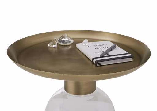 Beistelltisch - Ø/H ca. 50x50 cm, Messing Antik