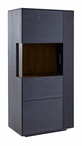 Vitrine Estana - Eiche massiv, Anthrazit