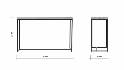 Beistelltisch Farmingdale - LBH ca. 130x40x80 cm, Eiche massiv, natur geölt