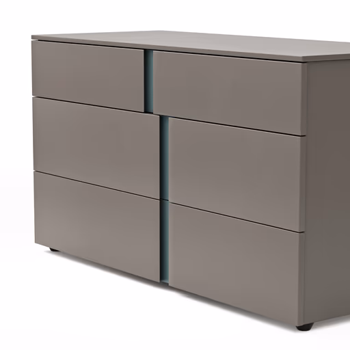 Kommode Loretto - BHT ca, 127x70x51 cm, Lack matt, Steingrau