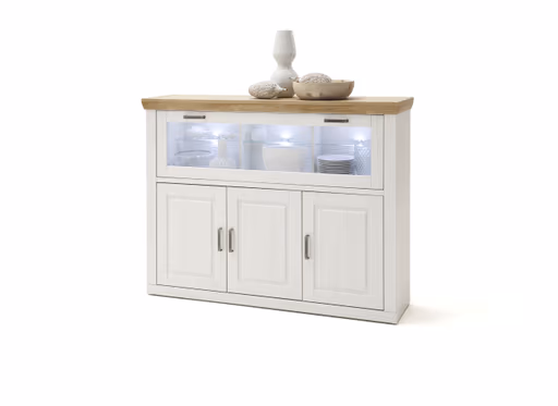 Highboard - mit Beleuchtung, Pinie Nachbildung