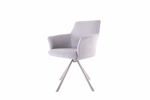 Armlehnstuhl MIREIA - drehbar, Stoff, Hellgrau