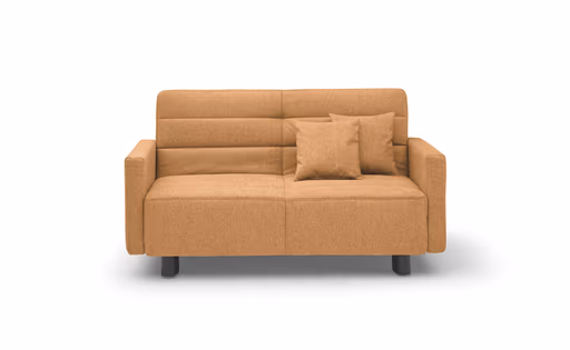 Funktionssofa EASY Optik D - 2-Sitzer, 140 cm inkl. Schlaffunktion, Stoff, Gelb