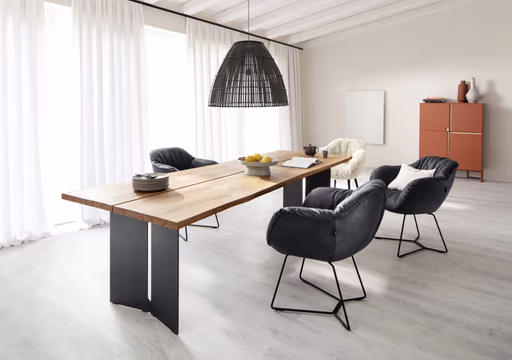 Dinnerchair Sevano - Leder, Anthrazit