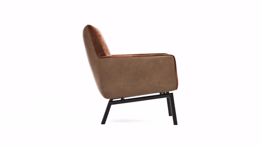 Sessel Matina - Größe M, Leder&Stoff, Cognac, Kupfer