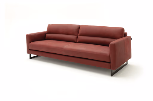 Sofa Cuneo - Sofa 3,5-Sitzer, Leder, Wild Berry