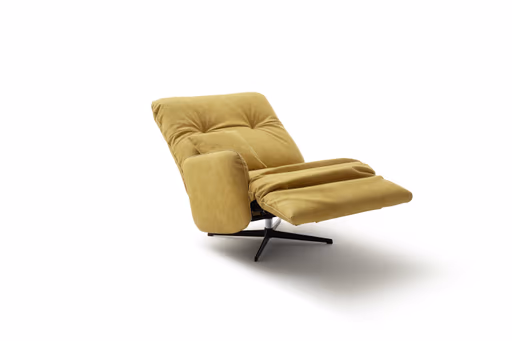 Loungesessel Lovere - Leder, Curry, Armlehne links