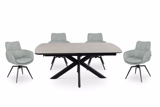 Armlehnstuhl MAXINE - drehbar, Stoff, Petrol