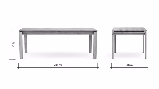 Esstisch Farmingdale - ausziehbar, Platte mit gerader Kante, LB ca. 200x90 cm, Eiche massiv, natur geölt