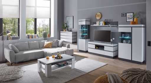 Lowboard - Alpinweiß, Anthrazit