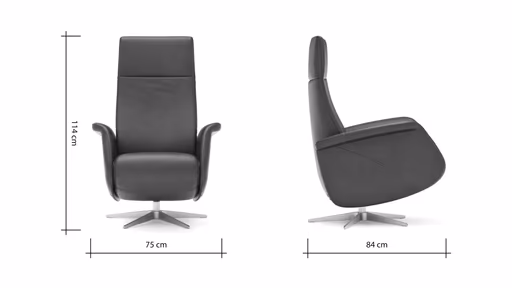 Relaxsessel Girona -  Relaxfunktion (motorisch), Leder, Dunkelbraun