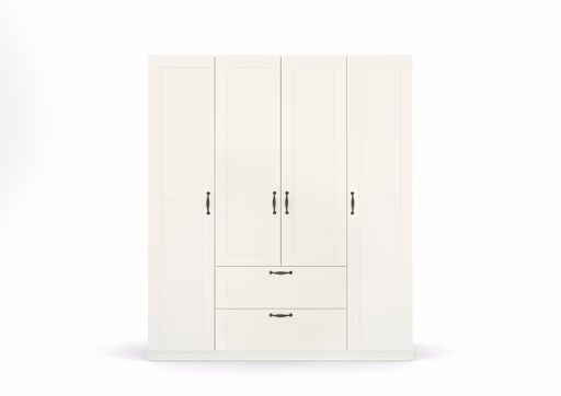 Drehtürenschrank ROMAN SPIN- B ca. 181 cm, Weiß, Landhausoptik