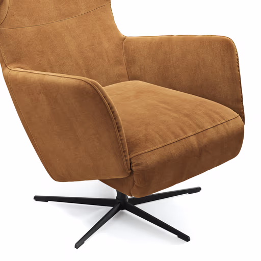 Relaxsessel Clemens - Größe M, inkl. Relaxfunktion, Stoff, Gold