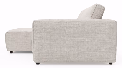 Ecksofa Lilaia - Chaise Longue XL mit 1,5-Sitzer XL rechts, Stoff, Kaschmir