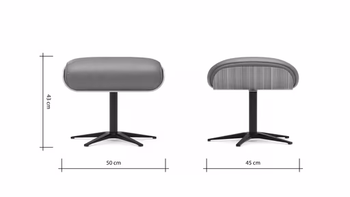 Drehhocker Aberdeen - Größe M, Microfaser, Anthrazit