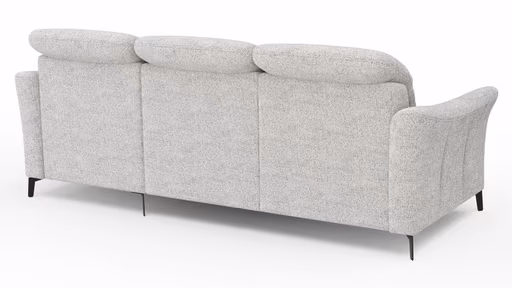 Ecksofa Canterbury - 2,5-Sitzer mit Longchair rechts, Stoff, Offwhite