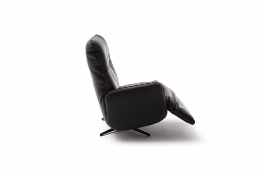 Loungesessel Lovere - Leder, Schwarz, Armlehne links