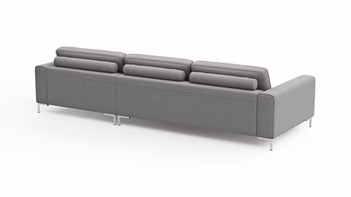 Ecksofa Solano - 2,5-Sitzer mit Longchair Rechts, Boucle, Hellgrau