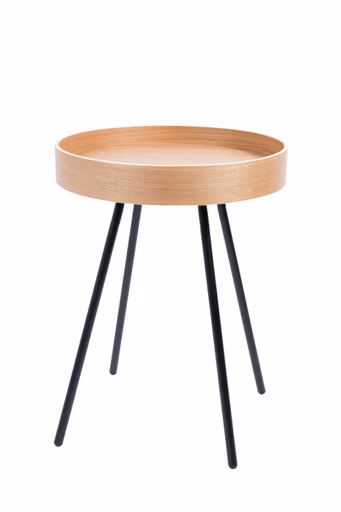 Beistelltisch Oak Tray - BHL ca. 46,5x55,5x46,5 cm, Eiche furniert, Schwarz