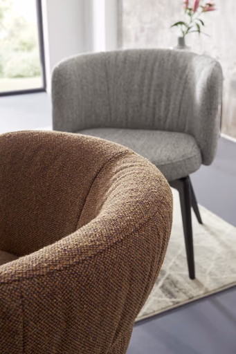 Armlehnstuhl Milana - Stoff, Cognac