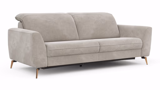 Sofa Tulsa KV - 3-Sitzer, inkl. Sitzvorzug (motorisch) und Kopfteilverstellung, Stoff, Graubeige