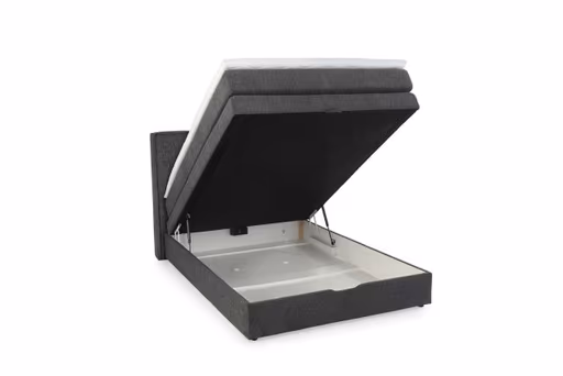 Boxspringbett JANETT- Liegefläche ca. 140x200 cm, Stoff, Grau