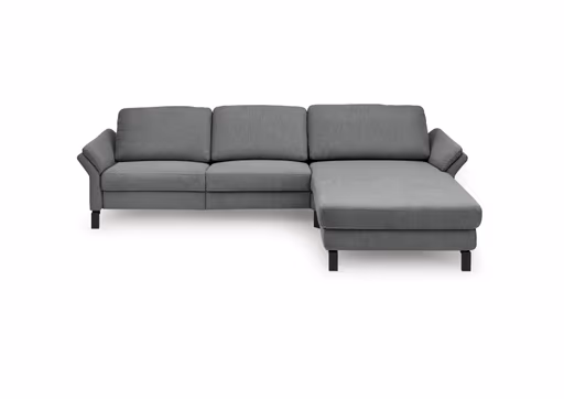 Ecksofa CALM PREMIUM 2.0 - 3-Sitzer mit Longchair rechts, Rückenlehne vertellbar, Stoff, Anthrazit