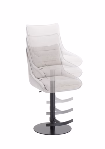 Barhocker MANDY - höhenverstellbar, Stoff, Silbergrau