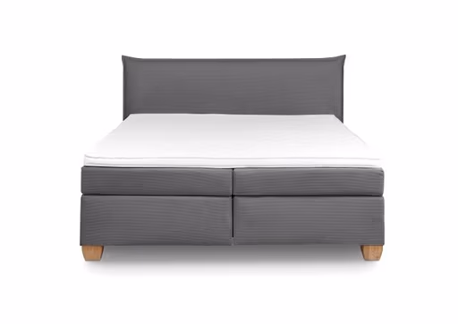  Boxspringbett HADAI- Liegefläche ca. 180x200 cm, Stoff, Anthrazit, Bonell/Bonell