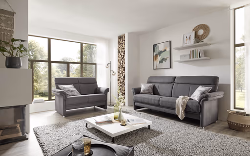 Sofa EM Lech - 2-Sitzer, Stoff, Anthrazit