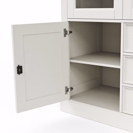 Highboard Louisiana - teilmassiv, Weiß