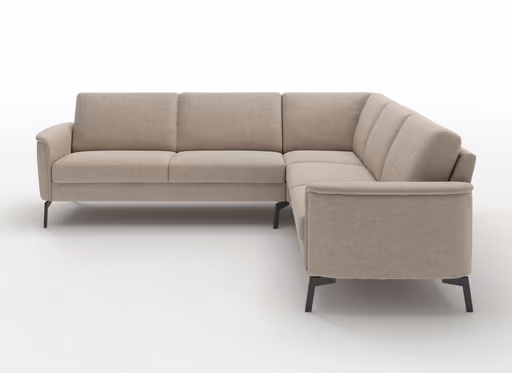 Ecksofa - 3-Sitzer mit Ecke rechts, Stoff, Sand