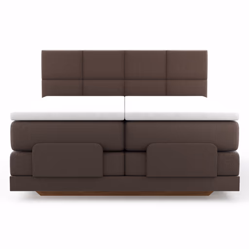 Boxspringbett Alpin Luxe - inkl. Kopf- und Fußteil verstellbar, Liegefläche ca. 180x200 cm, Stoff, Dunkelbraun