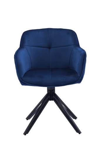 Armlehnstuhl - drehbar, Samt, Blau