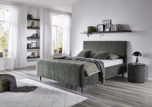 Polsterbett - Liegefläche ca. 160x200 cm, Dunkelgrün