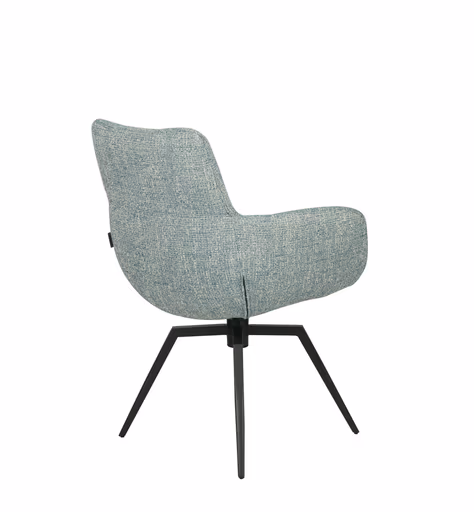 Armlehnstuhl MAXINE - drehbar, Stoff, Petrol