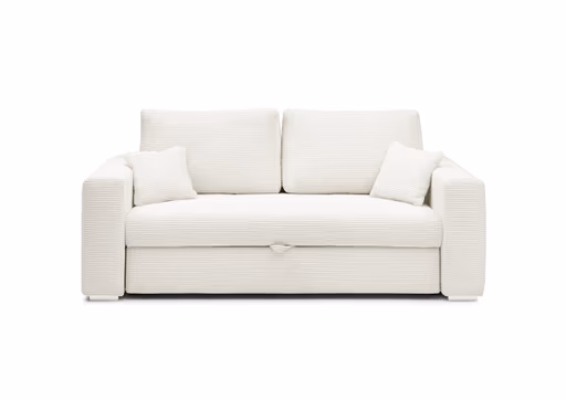 Sofa JORDEN 2 - 2-Sitzer inkl. Schlafftunktion mit Bettkasten, Stoff, Beige