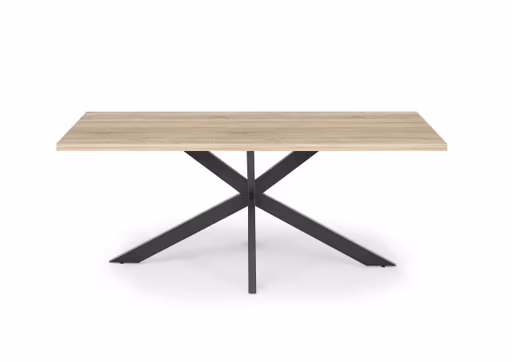 Esstisch - LB ca. 180x90 cm, Eiche sägerau, Schwarz