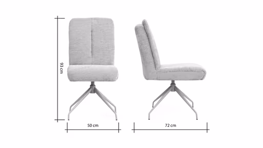 Stuhl Evania - Dreh und Relax-Funktion, hoher Rücken, Stoff, Ecru