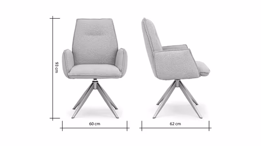 Armlehnstuhl Dinner - drehbar, Stoff, Champagner