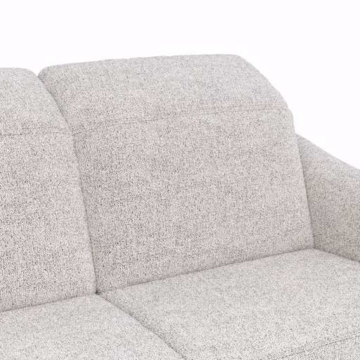 Ecksofa Canterbury - Longchair links mit 2,5-Sitzer, Stoff, Offwhite