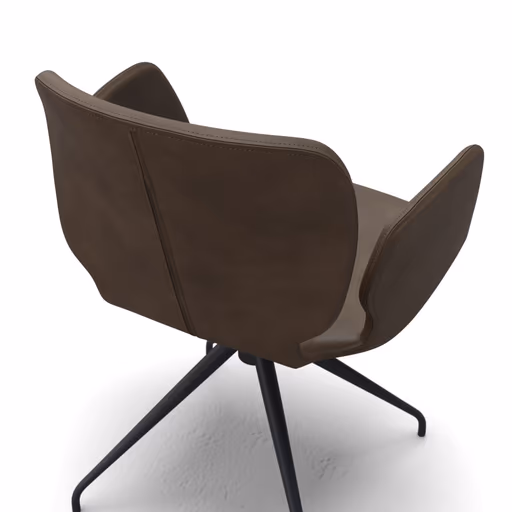 Armlehnstuhl Saltino - drehbar, Leder, Dunkelbraun