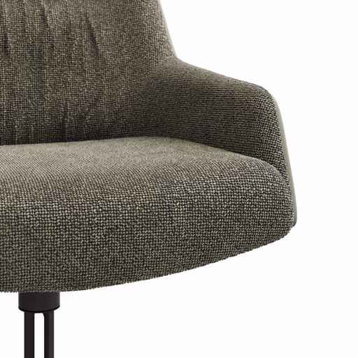 Armlehnstuhl Sagres - drehbar, Leder & Stoff, Olive