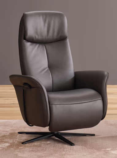 Fernsehsessel EM Dortmund - Relaxfunktion 1-motorig, Leder, braun