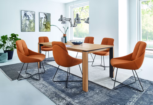 Freischwinger - Stoff, cognac