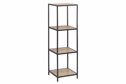 Regal - Wildeiche Nachbildung, Metall schwarz 