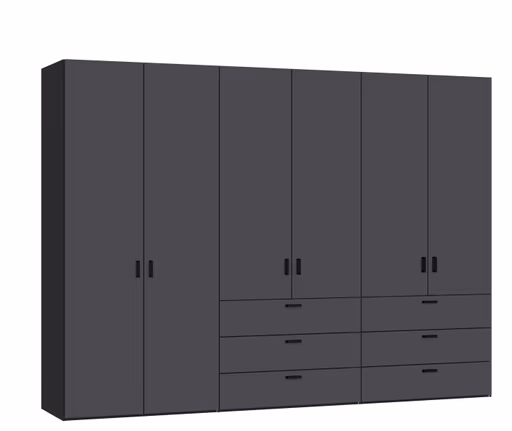 Drehtürenschrank JOIN IT- B ca. 303 cm, Schwarz, Anthrazit