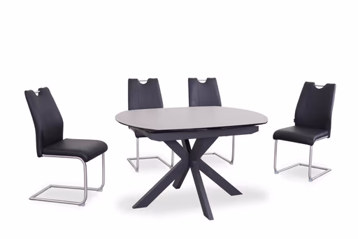 Esstisch MEGGIE - ausziehbar, LB ca. 130x100 cm, Glaskeramik, Grau